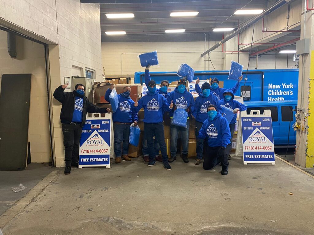 Royal Roofers Bronx Donating At Hospital